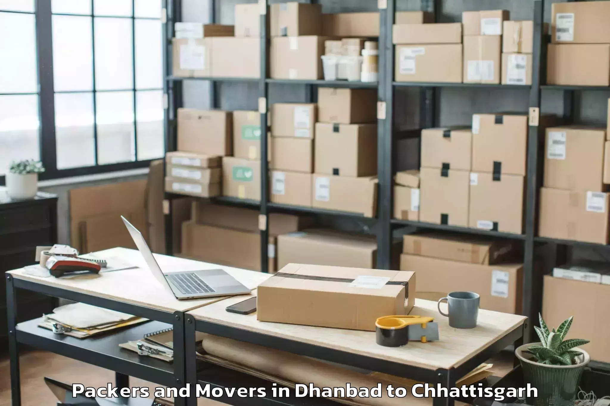 Dhanbad to Mats University Aarang Packers And Movers